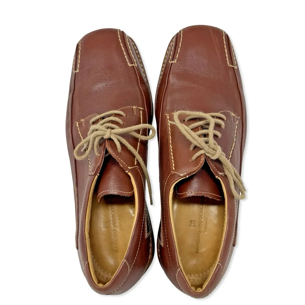 Sandro Moscoloni Vineyard Men’s Brown Leather Lace-Up Shoes 9.5D Brazil